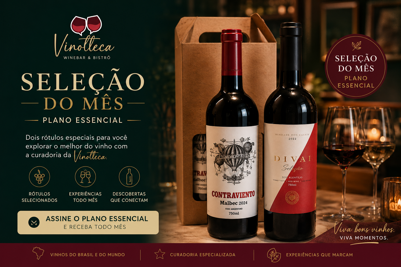 Seleção do Mês — Plano Essencial Vinotteca